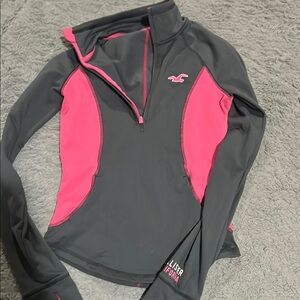 Hollister Gray and Pink Active Top